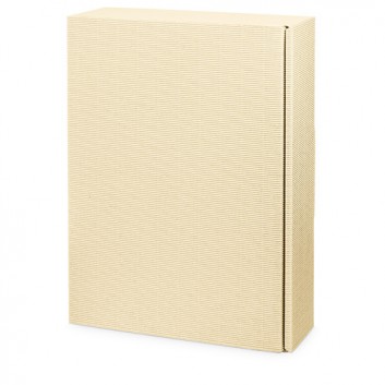  Präsent-Flaschenkarton für Postversand; für 3 Flaschen; uni - auch innen farbig; creme + innen creme; offene Welle - modern 