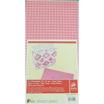  Werola Blumen- und Bastelseide; 50 x 70 cm; MilleFleur / Vichy / Punkte; rosa-weiß; nicht ausblutend; ca. 20 g/qm 