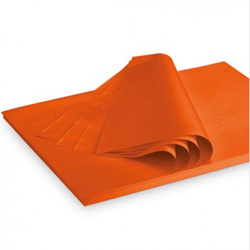  Flaschenseide 2,0kg-Pack; 37 x 50 cm; uni; orange; Nr. 04; ca. 35 g/m² = ca. 300 Bogen/Pack; Seidenpapier; Bogen plano in Folie - 2,0kg je Pk 