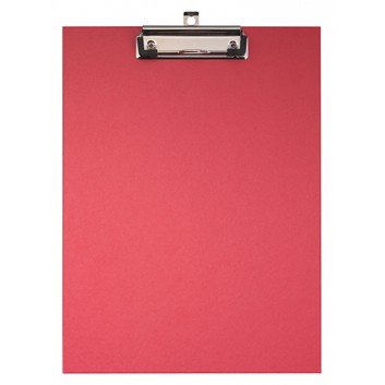  Falken Klemmbrett; für DIN A4: 23,0 x 32,0 cm (B x T); rot; Pappkern mit Papierbezug; Klemme: Metall; mit Aufhängöse 