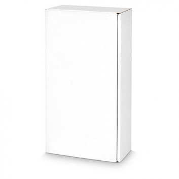  Präsent-Flaschenkarton für Postversand; für 2 Flaschen oder 1000g-Stollen; uni; weiß+ innen naturbraun; Natura - glatte Oberfläche 