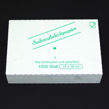  Sahneabdeckpapier; 12 x 18 cm; uni, unbedruckt; weiß; lose im Entnahmkarton; fettdicht 