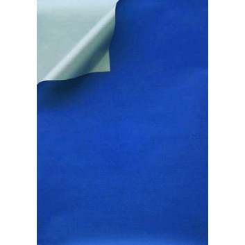  Zöwie Geschenkpapier; 50 cm x ca. 250 m; bicolor, zweiseitig farbig; dunkelblau-silber; 331650; Kraftpapier, weiß enggerippt; Secare-Rolle 