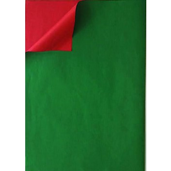  Geschenkpapier; 50 cm x ca. 250 m; bicolor, zweiseitig farbig; dunkelgrün-rot; 331648; Kraftpapier, weiß enggerippt; Secare-Rolle; ca. 60 g/qm 