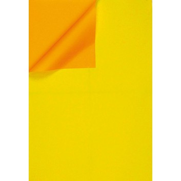  Geschenkpapier; 50 cm x 250 m / 70 cm x 250 m; bicolor, zweiseitig farbig; gelb-orange; 331642; Kraftpapier, weiß enggerippt; Secare-Rolle 