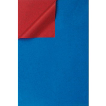  Geschenkpapier; 50 cm x 250 m / 70 cm x 250 m; bicolor, zweiseitig farbig; blau-rot; 331643; Kraftpapier, weiß enggerippt; Secare-Rolle 