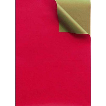  Zöwie Geschenkpapier; 70 cm x ca. 250 m; bicolor, zweiseitig farbig; rot-gold; 331649; Kraftpapier, weiß enggerippt; Secare-Rolle; ca. 60 g/qm 
