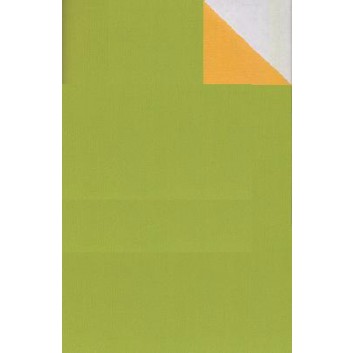  Geschenkpapier; 50 cm x 250 m / 70 cm x 250 m; bicolor, zweiseitig farbig; kiwigrün-maisgelb; 60030; Kraftpapier, weiß enggerippt; Secare-Rolle 