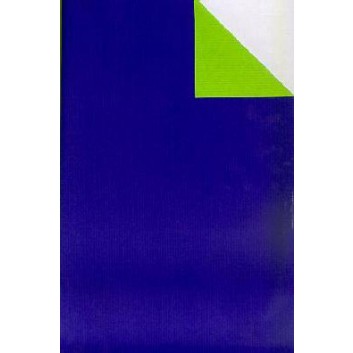  Geschenkpapier; 50 cm x 250 m / 70 cm x 250 m; bicolor, zweiseitig farbig; royalblau-hellgrün; 60033; Kraftpapier, weiß enggerippt; Secare-Rolle 