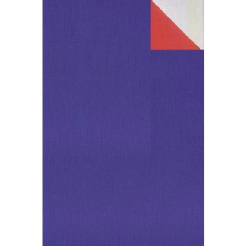  Geschenkpapier; 50 cm x 250 m / 70 cm x 250 m; bicolor, zweiseitig farbig; royalblau-rot; 60034; Kraftpapier, weiß enggerippt; Secare-Rolle 