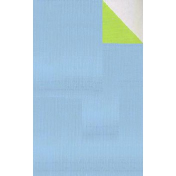  Geschenkpapier; 50 cm x 250 m / 70 cm x 250 m; bicolor, zweiseitig farbig; hellblau-grün; 60041; Kraftpapier, weiß enggerippt; Secare-Rolle 