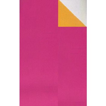  Geschenkpapier; 50 cm x 250 m / 70 cm x 250 m; bicolor, zweiseitig farbig; pink-mandarine; 60042; Kraftpapier, weiß enggerippt; Secare-Rolle 