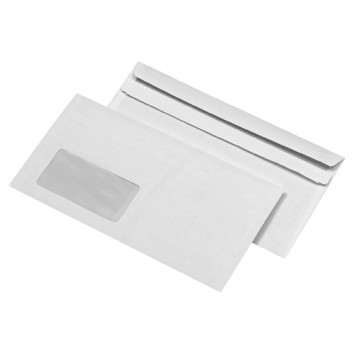  Briefumschläge Kompakt; 125 x 229 mm; weiß; mit Fenster; selbstklebend; gerade Klappe; 75 g/qm; 30005426 