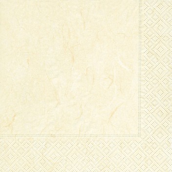  Paper + Design Servietten; 33 x 33 cm; Pure: uni - Strohseiden-Optik; cream (creme); 280008; 3-lagig; 1/4-Falz (quadratisch); Zelltuch 