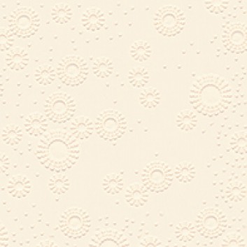  Cocktail-Servietten mit Strukturprägung; 25 x 25 cm; Moments: Blütenprägung uni; creme; 14026; 3-lagig, geprägt; 1/4-Falz (quadratisch); Zelltuch 