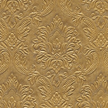 Cocktail-Servietten mit Strukturprägung; 25 x 25 cm; Moments: Ornament gold; gold; 14046; 3-lagig, geprägt; 1/4-Falz (quadratisch); Zelltuch 