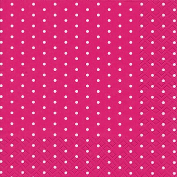  HomeFashion Servietten; 33 x 33 cm; Mini Dots; Punkte; weiß auf fuchsia; 211358; 3-lagig; 1/4 Falz (quadratisch); Zelltuch 