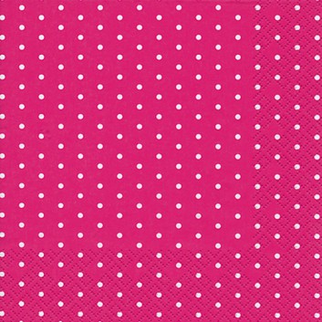  HomeFashion Servietten; 33 x 33 cm; Mini Dots; Punkte; weiß auf fuchsia; 211358; 3-lagig; 1/4 Falz (quadratisch); Zelltuch 