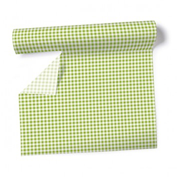  Paper + Design Tischläufer, 3-in-1 Vichy; 40 x 360 cm; Vichy-New green; hellgrün; 950703; Airlaid; alle 30 cm perforiert 