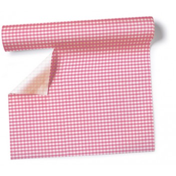  Paper + Design Tischläufer, 3 in 1; 40 x 360 cm; Vichy  /  # 95172; rose = rosa; Airlaid; alle 30 cm perforiert 