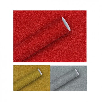  Braun & Company Geschenkpapier, Glimmer; 70 cm x 1,5 m; uni; gold / silber / rot; Glimmerpapier, Rückseite glatt weiß 