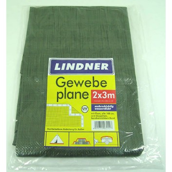  Lindner Gewebeplane mit Ösen; verschiedene Formate; 120 g/qm, wasserdicht; grün; mit Metallösen 