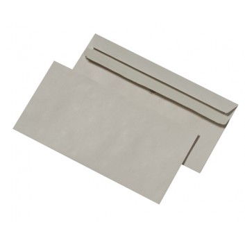 Biefumschlag; 110 x 220 mm (DIN Lang); recycling-grau; ohne Fenster; selbstklebend; gerade Klappe; 75 g/qm; 30006835 