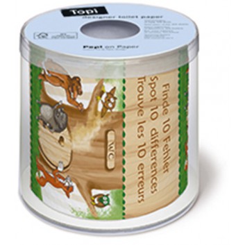  Paper + Design Toilettenpapier mit Design; 10 Differences; 00221; 200 Blatt/Rolle; 3-lagig, Zelltuch; Einzel verpackt in Geschenkklarsichtbox. 