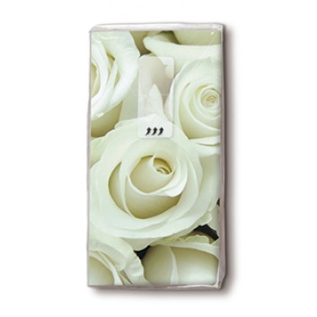  Paper + Design Taschentücher mit Design; Wedding roses; 01363; 22 x 21 cm; 1/8 gefalzt auf 11 x 5,5 cm; 4-lagig, Zelltuch; chlorfrei gebleicht 