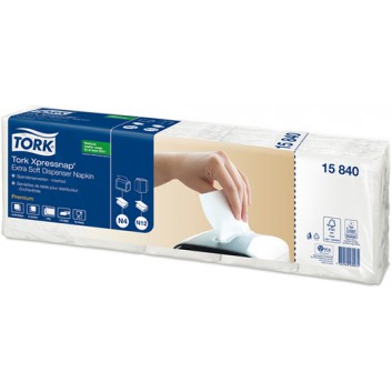  TORK Spender-Servietten Premium; 21,3 x 33 cm; uni; weiß; 2-lagig; Interfold; Papier; unterverpackt zu 5x100 Stück 