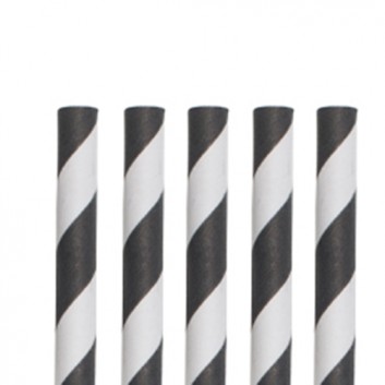  Kögler Papier-Jumbohalme, extralang; Streifen; schwarz-weiß; 280 mm; 8 mm; Papier, starr; lose, ungehüllt, lebensmittelecht; in Klarsichtbox 