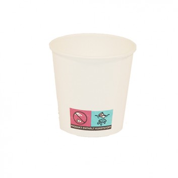  Becher weiß, CTG = Coffee-to-go; 100 ml / 4 oz; weiß, unbedruckt bis auf 