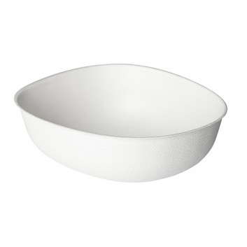  Duni Salatschale/Suppenterrine, Pebble; 450 ml; ca. 12 x 14 cm, Höhe: ca. 4,5 cm; beige; Bagasse (Nebenprodukt aus Zuckerrohr) 