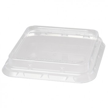  Duni Deckel f.Rechteck-Box rPET 900ml; 156 x 156 x 44 mm; transparent; rPET - bis zu 100% recycele Altprodukte; 4eckig 