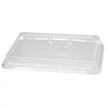  Duni Deckel f.Rechteck-Box rPET 1200ml; 239 x 165 x 28 mm; transparent; rPET - bis zu 100% recycele Altprodukte; 4eckig 