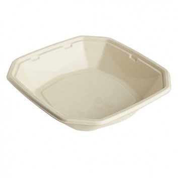  Duni Take-away-Schale Octabagasse 1000ml; 1000 ml: 224 x 224 x 42 mm; braun ecoecho®; Bagasse (Nebenprodukt aus Zuckerrohr) 