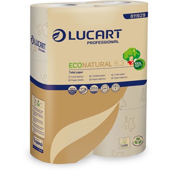  Toilettenpapier, Econatural; 3-lagig; naturbeige; 250 Blatt; 100 % Recycling aus Getränkekarton; Ecolabel;FSC; 9,6 x 11 cm; Blumenprägung 
