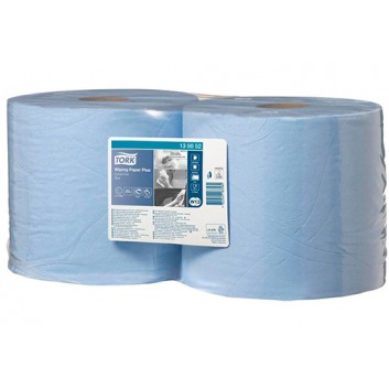  TORK Putztuch, Maxirolle; 23,5 x 34,0 cm (B x L); 2-lagig; blau; 255m = 750 Tücher; Tissue+/Tissue starke Mehrzweckwischtuch 
