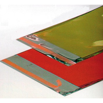  Präsent-Flachbeutel aus Folie; 8 x 12,5 cm; uni; diverse metallic; 25 mm; nicht lebensmittelgeeignet; mit Haftklebestreifen; Breite x Höhe 