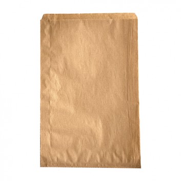  Papier-Flachbeutel, braun - Zackenrand; 230 x 350 + 20 mm; braun-enggerippt; Zackenrand, lose (ungefädelt) 