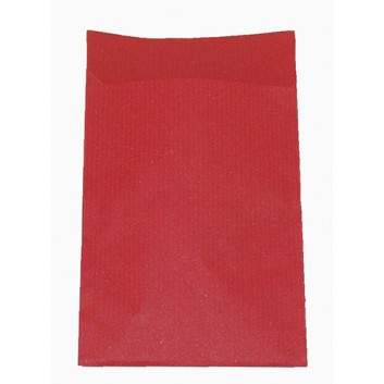  Präsent-Flachbeutel aus Papier; ca. 9,5 x 13 cm; uni; rot, durchgefärbt; ca. 20 mm; Kraftpapier,enggerippt rot-durchgefärbt; ca. 60 g/qm 