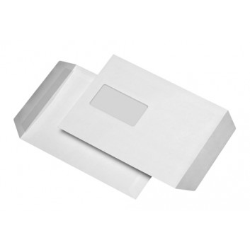  Versandtaschen - Pack a 500 Stück; 162 x 229 mm (DIN C5); weiß; mit Fenster; selbstklebend; gerade Klappe; 90 g/qm; 30006716 
