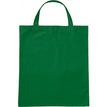  Baumwoll-Tragetasche mit Schlaufe; 36 x 41 cm; uni, durchgefärbt; grün - smaragdgrün; mit 13 cm Schlaufen; Baumwolle; Breite x Höhe 
