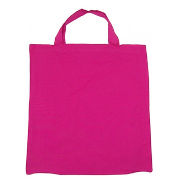  Baumwoll-Tragetasche mit Schlaufe; 36 x 41 cm; uni, durchgefärbt; pink; mit 13 cm Schlaufen; Baumwolle; Breite x Höhe 