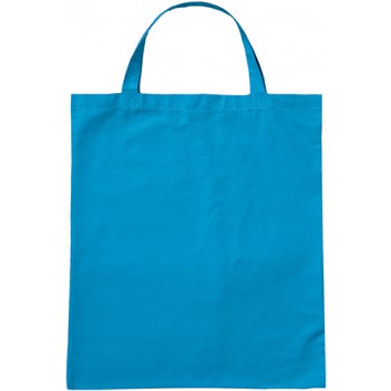  Baumwoll-Tragetasche mit Schlaufe; 36 x 41 cm; uni, durchgefärbt; blau - wasserblau; mit 13 cm Schlaufen; Baumwolle; Breite x Höhe 