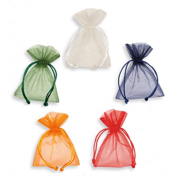  Organza-Säckchen mit Zugband; 7,5 x 10 cm; uni; viele Farben; mit Kordelzug zum Verschließen; Organza; Breite x Gesamthöhe; ideal als Schmuckbeutel 