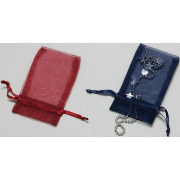  Schmuck-Beutel mit Zugband; 6,5 x 10 cm; uni; verschiedene Farben; mit Zugband zum Verschließen; Organza; Breite x Höhe 