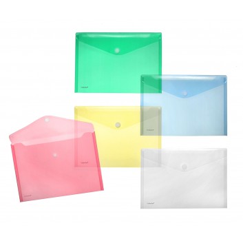  FolderSys Sichtmappe mit Klettverschluß; für DIN A4 quer; verschiedene Farben; milchig; an der langen Seite; mit Klettverschluß; Polypropylen 