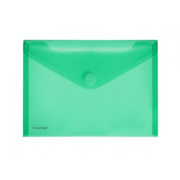  FolderSys Sichtmappe mit Klettverschluß; für DIN A5 quer; grün; milchig; an der langen Seite; mit Klettverschluß; Polypropylen; 0,20 mm; keine 