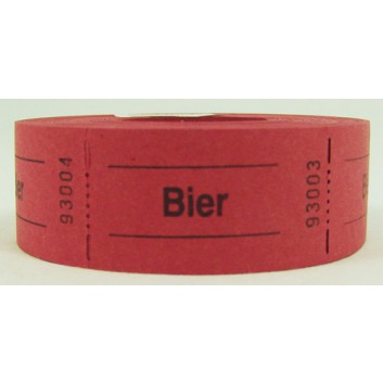  Gutschein-Rolle; 'Bier'; 4 = rot; 500 Abrisse; 57 x 30 mm 